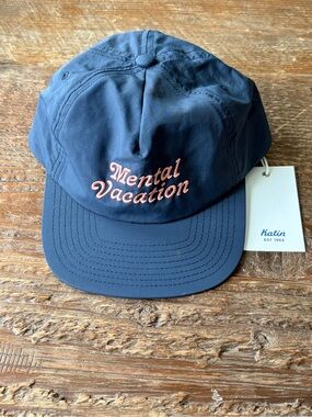 UNISEX Katin Navy Cap with Pink 'Mental Vacation' Embroidery